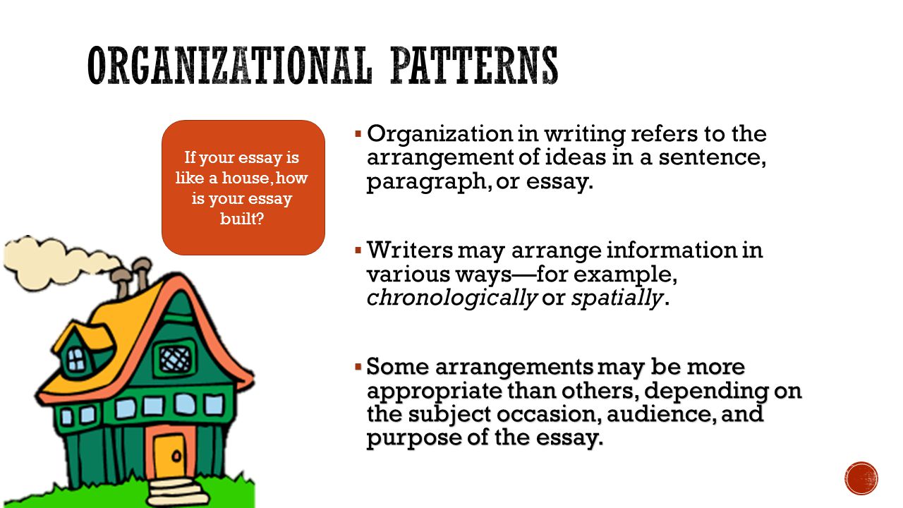 Identifying organizational patterns in essays